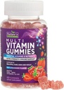 Multivitamin Gummy for voksne - Komplet multivitamin Gummy for kvinder & mænd - Essentielle vitaminer og mineraler med vitaminer A, C, D, E, og høj potens B12 - Vegetarisk Gummy Multivitaminer - 60 Gummies
