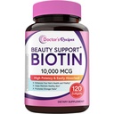 Lægens opskrifter Biotin 10,000mcg, High Potency Vitamin B7 til hår, hud & negle Support, Non- GMO, Optimal Solutions Hår Vitamin med Biotin, for kvinder og mænd, 120 Softgels