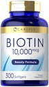 Carlyle Biotin 10000mcg- 124; 300 Softgels - 124; Max Strength for Hår, Hud og Nails - 124; Non- GMO, Gluten Free Supplement