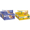 Quest Nutrition Crispy Blåbær Cobbler Hero Protein Bar, 16g Protein, 1g Sukker, 3g & Lemon Cake Protein Bars, High Protein, Low Carb, Gluten Free, Keto Friendly