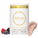 Daglig Gut Health Powder 6- in-1 All Natural Supplement, Slippery Elm, L Glutamin, Lemon Balm med PepZinGI - Bloat & Gas Relief, GI Lining Reparation, IBS Support - blandet berry, 30 Servere
