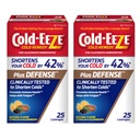 Cold- Eeze Plus Defense Natural Citrus med Elderberry Zink Lozenges, Reducerer Varigheden af den fælles kulde, Sambucus Nigra, Echinacea og Rose Hips, 25 Ct, Pack af 2