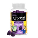 Airborne Elderberry + Zink & C-vitamin Gummies For voksne, immunsupportvitamin D & Zink Gummies med stærke antioxidant vitaminer C D & E - 50 Gummies, Elderberry Flavor