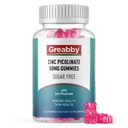 Zinkgummier - Zinkpicolinat 50mg, Sukkerfri, stærkt Absorberet Zinkpicolinat supplement til børn og voksne, Support Growth, immunfunktion, hudsundhed, 60 gummies