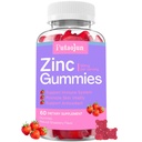 Zinkgummier til børn og voksne - immunforsvar, højabsorptionsvitamin C & zinktilskud, naturlig jordbærsmag, sukkerfri, Vegan - 60 Greve