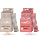 Mezzogiorno Magnesium Superblend Bundle - Pomegranat & Unflavored - Magnesium Glycinat med L-Theanin, GABA & Trace Minerals - Understøtter søvn, afspænding og balanceret energi - 2 x 10 -pakker