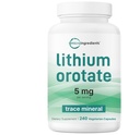 Mikroingredienser Lithium Orotere 5mg, 240 Vegetariske Kapsler • 124; 5mg Per Servering • 124; Elemental Lithium Trace Mineral • 124; Stabil Low- Dosis Orotere Form • 124; Non- GMO, Filler Free