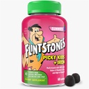 Flintstone Vitamin til Picky Kids + Jern, Kids Multivitamin Gummies med C-vitamin, D, E, B6 og Jern, Gummic Vitamin, Grape Flavored, 60 Gummies