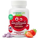 Kids Multivitamin med jern & mineraler Chewable Tabletter - blandet frugt flavor - Vegetarisk, GMO- fri, Nut Free - Kosttilskud - fordøjelsesstøtte til børn - 120 Chewables ",