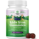 Kids Iron Gummies - Blood Builder Iron Supplements for Kids with Gentle for Strong Immunity & Energy - Vitamin B12, Folate & Vitamin C Gummies - Vegansk GMO & Gluten Gratis for Toddlers - 60 Greve
