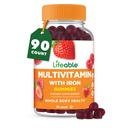 Levende multivitamin med jern til voksne; 13 essentielle vitaminer og mineraler til mænd og kvinder • 124; Great Tasting naturligt sourced berry flavor • 124; Vegetar non-GMO • 124; 90 Gummies