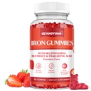 Iron Gummies for Women & Kids - Iron Supplement Gummies with Multivitamin for Blood Builder, Energy, Iron Dificiency & Anæmi - Sugar Free Vegan Strawberry 60 ct