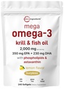 Mega Omega-3 Krill & Fish Oil 2.000mg Ækvivalent, 240 Softgels