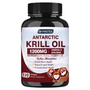 Krill Oil 1200mg, Antarktis Krill Oil Omega 3 Supplement med EPA, DHA Buddha Astaxanthin & Phospholipider til hjerte & hjerne & fælles sundhed, Ingen Fishy Eftersmag, 120 Softgels (60 Servere)