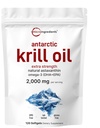 Micro Ingredients Antarctic Krill Oil Supplement, 2.000mg Per Serving, 120 Softgels, Triple Strength, Rich in Omega- 3s EPA, DHA & Natural Astaxanthin, Understøtter immunsystemet & Brain Health