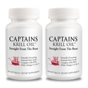 Kaptajner Pure Antarctic Krill Oil Softgels - 124; Omega 3 EPA, DHA med Astaxanthin & Phospholipids - 124; Ingen tilsætningsstoffer eller kemikalier - 124; 1000mg per servering, 60 kapsler, 2- Pack