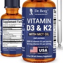 Dr. Berg Maksimum Strength Vitamin D3 K2 Liquid Drops med MCT Oil - 5.000 IE Liquid Vitamin D3 med K2 - Understøtter stærke knogler, hjerte, energi, immunitet og total Vitality * - Unflavored 1 Fl Oz