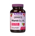Bluebonnet Nutrition Vitamin D3 & K2 EarthSweet Chewable Tablets, for immun, Mood & Heart Health *, Soy- Free, Gluten- Free, Non- GMO, Kosher Dairy, 60 Raspberry Flavor Chewable Tablets, 60 Servering