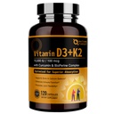 NATUR TARGET D3- vitamin D3 K2, højpotens 10. 000 IE D3, 100 mcg K2 (MK- 7) tillæg med MCT, Mest Absorberbare Synergy Formel, Understøtter ben, Calcium & immunforsvar Sundhed, 120 kapsler