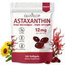 Astaxanthin 12mg, Premium Astaxanthin Antioxidant Kosttilskud, understøtter øje, hud, immunforsvar, intern cirkulation, Friske mikroalger Kilde, Triple Styrke, Non- GMO, 4 Måned Supply, 120 Softgels