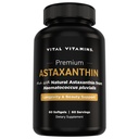 Vital Vitaminer Astaxanthin 12mg Softgels - Lavet med Natural Astaxanthin - Supplement til Promote Skin Hydration, Elasticitet - Forsvarer celler mod daglige skader - Vegan, Lavet i USA - 60 Soft Gels