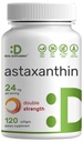 DEAL SUPPLEMENT Astaxanthin 24mg per servering (12mg per Cap), 120 Softels - Dobbelt styrke Mikroalger - Antioxidant Kosttilskud til hud, øjne, joints og immunforsvar - ikke-GMO