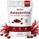 ROVINA Astaxanthin 12mg Softgels, Antioxidant supplement understøtter øje, hud, immunforsvar, fælles, intern cirkulation, non-GMO & gluten fri - 200 Softgels