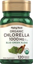Piping Rock Chlorella; 124; 1000mg • 124; 120 tabletter • 124; Blue- Green Algae • 124; Broken Cell Wall Organic • 124; Non- GMO, Gluten Free Supplement