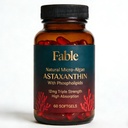 Fable Astaxanthin 12 mg med fosfolipider - 5X Absorption, Natural Micro- Alger Sourced Antioxidant til hud, øje & hjerte sundhed, 60 Greve