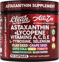Renere Nutra Astaxanthin 12mg Lycopene tillæg med vitamin A C D3 E, L - Tyrosin, Selenium, Hør, Grape Seed, Gotu Kola, Amla, Black Pepper, 90 Complex Veggie kapsler