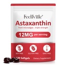 Astaxanthin 12mg (120 Softgel) - Premium Astaxanthin Antioxidant Kosttilskud - understøtter øje, intern cirkulation, immunforsvar & hudsundhed - Friske mikroalger Kilde - Non- GMO & ingen gluten