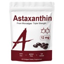 Zions Organics Astaxanthin 12mg, 120 Softgels, Premium Astaxanthin Antioxidant Kosttilskud, understøtter immunforsvar, hud, øje & fælles health- non- GMO, Gluten- Free, 4 Måned Supply, 120 Servere