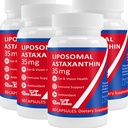 35mg Liposomal Astaxanthin Supplement - Kraftig antioxidant Støtte til hud, led- og øjensundhed - Naturlig anti - Aging formel med Pure Astaxanthin - Vegan, Non- GMO, 240 kapsler