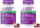 SmartyPants Organic Toddler Multivitamin Gummies: Probiotika, Omega 3 (ALA), Vitamin D3, C, Vitamin B12, B6, A, K & Zink, Beta Caroten, Gluten Free, Three Fruit Flavors, (30 Day Supply), 60 Greve (Pack of 2)