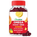 Levedygtig Omega 3 6 9 Gummies Beeg 124; med Vegan DHA Supplementet 124; Fish Oil Alternative fra Plant Based Flaxseed Oil Beeg 124; Great Tasting Omega 3 Support 124; for voksne, Mænd & Kvinder