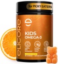 Premium Kids Omega 3 Gummies - Orange Flavor Fish Oil for Kids - Omega 3 Gummies for Children - Ingen Fish Burps - Brain, Eye & immunsupport - 2 Måned Supply