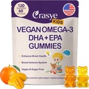 Omega 3 Gummies for Kids & Teens - Sugar Free Omega DHA & EPA Supplement Gummies for Children Brain and Immunity - Ingen Fish Burps, Vegan - 120 Gummies