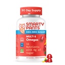 SmartyPants Kids Zero Sugar Multivitamin Gummies: Omega-3, Vitamin D, C, A, Plant- baseret, Gluten Free, Strawberry Banana Flavor, 60 Greve (30 dages forsyning)