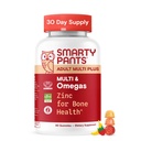 SmartyPants Multivitamin til mænd og kvinder, Multivitamin Gummies med Omega 3 (DHA / EPA), Vitamin D3, C, vitamin B12, B6, A, K & Zink, Biotin, Gluten Free, 90 Greve (30 Day Supply)