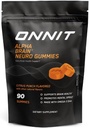 ONNIT Alpha Brain Neuro Focus Gummies, IGEN Non- GMO Testet Vegan Gummies med Omega- 3s Lutein Zeaxanthin og koffein, Brain Eye og Focus Supplement for mænd og kvinder, Citrus Punch, 90 Greve