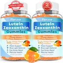 Sugar Free Lutein Gummies 25mg, Lutein og Zeaxanthin Kosttilskud til øje sundhed, 13-in-1 Eye Care Formel med Omega-3 Bilberry Saffran- Vision Sundhed, Eye Strain, tørre øjne, Vegan Orange Flavor 120 Cts