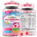 Organic Toddler Multivitamin Gummies (Age 2-3) - 124; Omega-3 (DHA / EPA), Postbiotika, A C D3 K2 Methyl B12 Folate Zink124; Kids Multivitamin til immun, fordøjelig, hjerne udvikling, sukkerfri, 60Cts