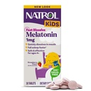 Natrol Kids Fast Opløs Melatonin 1 mg, Kosttilskud til afslappende søvn, Sovetabletter til børn, 30 Strawberry- aromatiserede Melatonin tabletter, 30 dages forsyning
