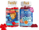 Melatonin Sleep Gummies Bundle Familie Pack - Kids & Voksen- 124; Daniel Tiger & Strawberry Sunset Crème Flavors