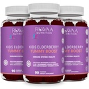 RUWAA NUTRITION Sambucus Elderberry Gummies for Kids with Zink & Vitamin C: Antioxidant, immunsupportvitaminer, understøtter immunsystemet Sundhed: Vegetarisk, Gluten Free, Gelatine Free (3)