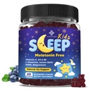 Kids Sleep Gummies Melatonin Free - med Magnesium Glycinate, Lemon Balm, L- Theanine & GABA - Calming Afslapning, Support Natural Sleep, Stille sind - Berry Flavor, ikke-Habit Forming