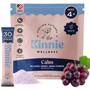 Kinnie Calming Sugar Free Vitamin Mix til børn - Grape Flavor, Melatonin Free - Herbal / Magnesium supplement til sengetid, Focus & Rejser (30 sticks)