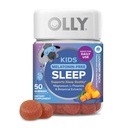 OLLY Kids Melatonin Free Sleep Gummy Supplement, understøtter søvnkvalitet, * Magnesium, L- Theanin, Lemon Balm, Cloudberry Peach Flashed, 25 dages forsyning - 50 greve