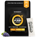 OxyEnergy Max Pump Stim-Free Pre Workout Powder for Men Women, Nitric Oxide Booster, Grape 30 On-The-Go Servings, Support Blood Flow, Performance & Recovery| L-Citrulline, Beta Alanine, Creatine