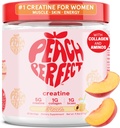 Peach Perfect Creatin monohydrat pulver, Glute Builder Creatin for kvinder med collagen, BCAA, 5g Vegan Mikronised Creatin per Serving, for Energy, Muskelstøtte, 30 SVG, Peach Flavor